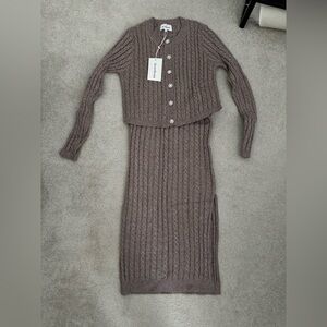 Heartloom 2 Piece Cable Knit Set (Sweater and Skirt)